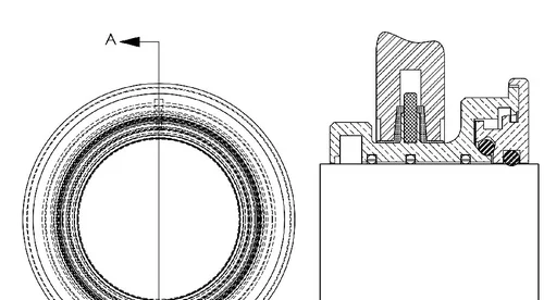 VB45-PB Bearing Isolator with pin mount engineering drawing