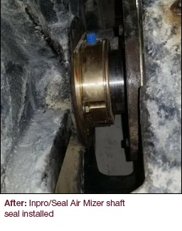 Air Mizer shaft seal installed on rotary feeder